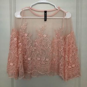 Pink lace blouse